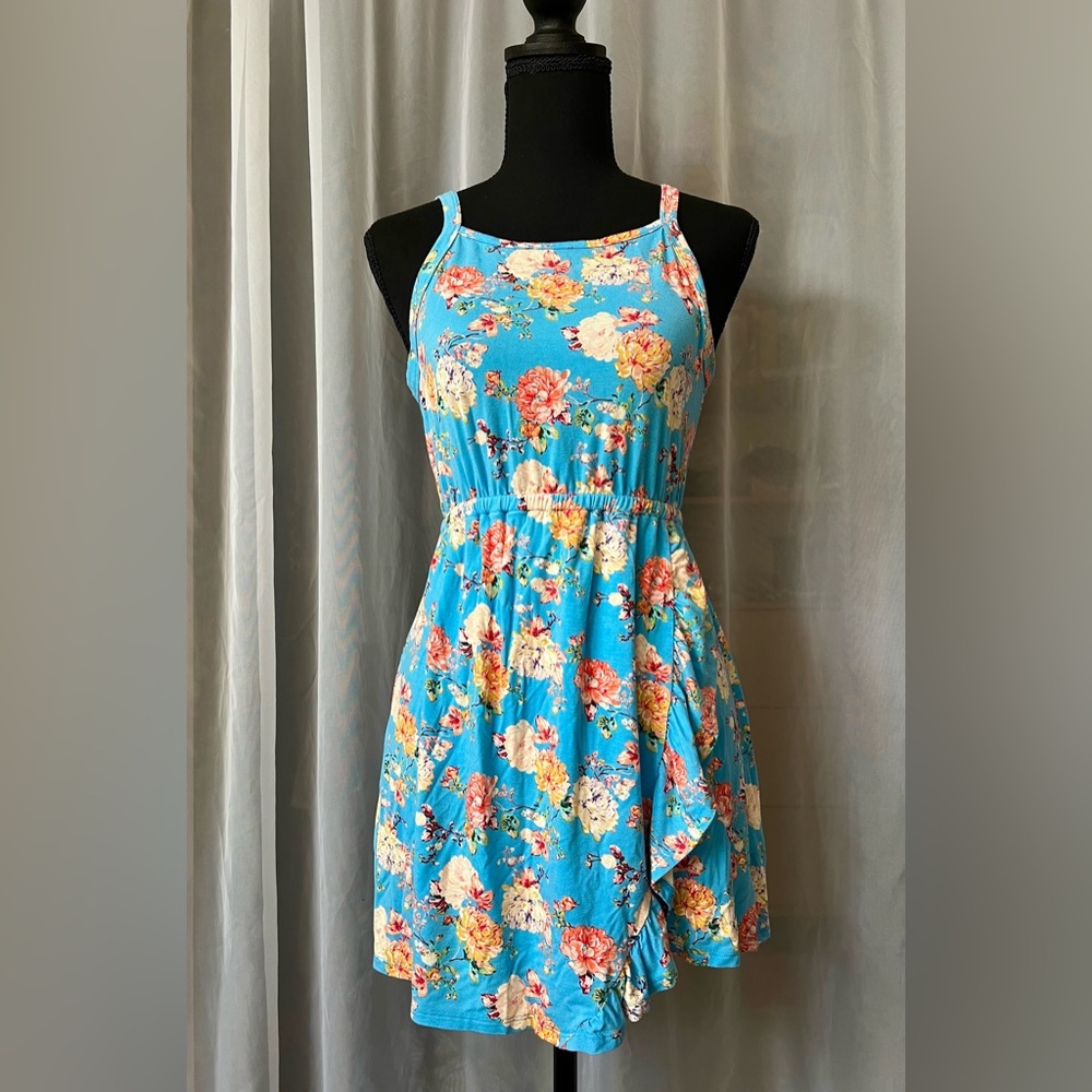 O’Neill Blue Floral Spaghetti Strap Teen Dress